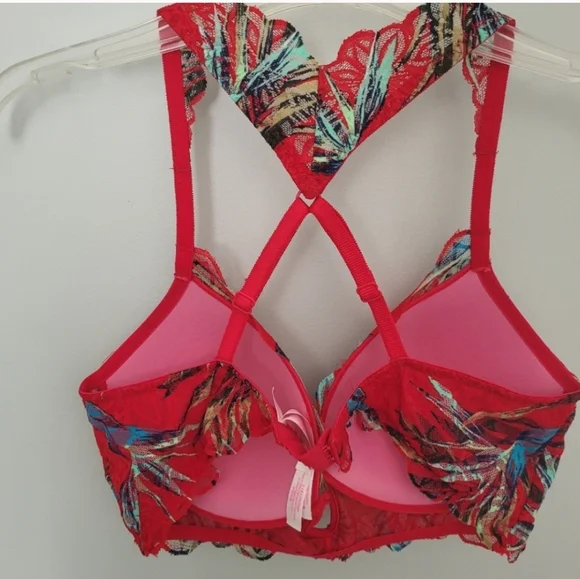 Victoria's‎ Secret PINK Tropical Lace Push Up Bralette Large - Picture 11 of 11